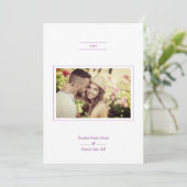 Moderne Minimalistische Foto-Script-Hochzeit Einladung (Stehend Vorderseite)