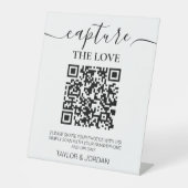 Moderne Minimalistische Foto-Sharing-QR-Code Sockelschild (Vorderseite)