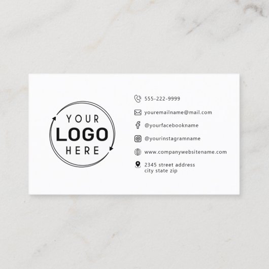 Moderne Minimalistische Foto-Skriptsymbole Visitenkarte (Rückseite)