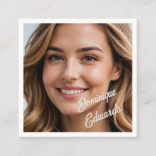 Moderne Minimalistische Foto Social Media Quadratische Visitenkarte (Vorderseite)