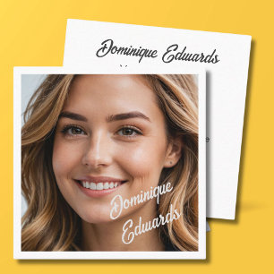 Moderne Minimalistische Foto Social Media Quadratische Visitenkarte