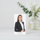 Moderne Minimalistische Foto-Typografie-Visitenkar Visitenkarte (Stehend Vorderseite)