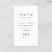 Moderne Minimalistische Foto-Typografie-Visitenkar Visitenkarte (Rückseite)