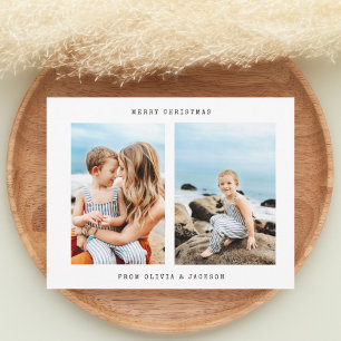 Moderne Minimalistische Foto Weihnachtskarte Feiertagskarte