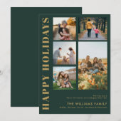 Moderne Minimalistische FotoCollage Feiertagskarte (Vorne/Hinten)