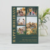 Moderne Minimalistische FotoCollage Feiertagskarte (Stehend Vorderseite)