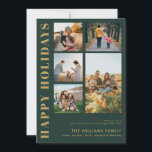 Moderne Minimalistische FotoCollage Feiertagskarte<br><div class="desc">Gute Ferien! Senden Sie Ihre herzlichen Wünsche an Freunde und Familie in dieser Weihnachtszeit mit einer individuell gestaltbaren Weihnachtskarte mit moderner Typografie. Personalisieren Sie Ihre persönlichen Fotos,  Namen,  Jahr und andere Details. Diese minimale Weihnachtskarte ist auch in anderen Farben und mit einem Karton erhältlich.</div>