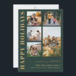 Moderne Minimalistische FotoCollage Feiertagskarte<br><div class="desc">Gute Ferien! Senden Sie Ihre herzlichen Wünsche an Freunde und Familie in dieser Weihnachtszeit mit einer individuell gestaltbaren Weihnachtskarte mit moderner Typografie. Personalisieren Sie Ihre persönlichen Fotos,  Namen,  Jahr und andere Details. Diese minimale Weihnachtskarte ist auch in anderen Farben und mit einem Karton erhältlich.</div>