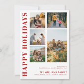 Moderne Minimalistische FotoCollage Feiertagskarte (Vorderseite)