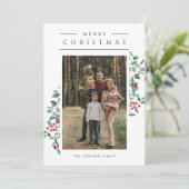 Moderne Minimalistische Fotocollage Frohe Weihnach Karte (Stehend Vorderseite)