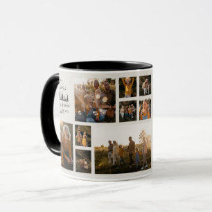 Moderne minimalistische Fotocollage Weihnachtscrem Tasse