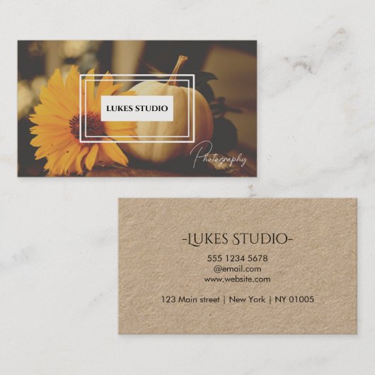 moderne minimalistische Fotografie Visitenkarte (Vorne/Hinten)