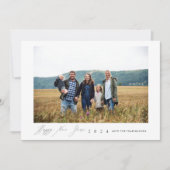 Moderne Minimalistische Fotokarte für Neujahr Einladung (Vorderseite)