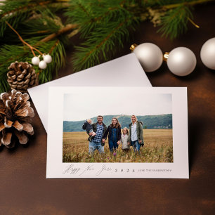 Moderne Minimalistische Fotokarte für Neujahr Einladung