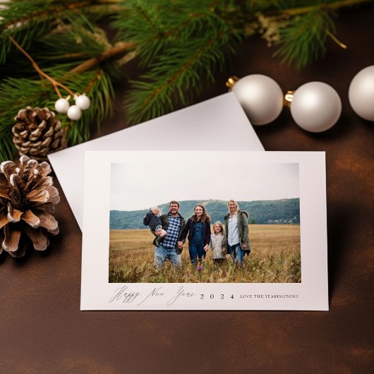 Moderne Minimalistische Fotokarte für Neujahr Einladung