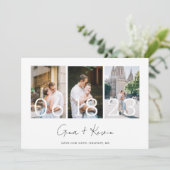 Moderne Minimalistische Fotokassenkarte Save the D Ankündigung (Stehend Vorderseite)