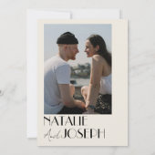 Moderne Minimalistische französische Retro-Foto-Ho Einladung (Rückseite)