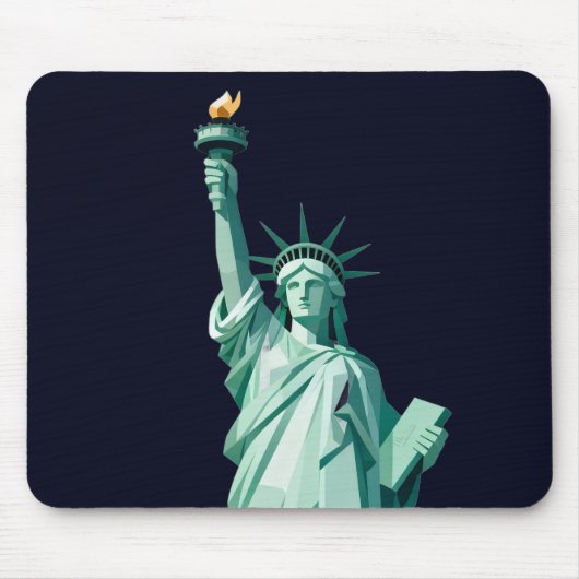 Moderne Minimalistische Freiheitsstatue Mousepad (Vorne)