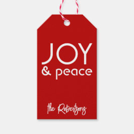 Moderne Minimalistische Freude Weihnachten Geschenkanhänger