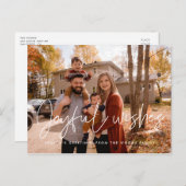 Moderne minimalistische Freude wünscht Holiday Fot Postkarte (Vorne/Hinten)