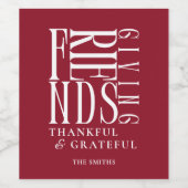 Moderne Minimalistische Freundschaften Weinetikett (Einzelnes Label)