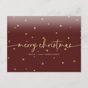 Moderne minimalistische Frohe Weihnachten Schrift  Postkarte