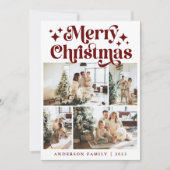 Moderne Minimalistische frohe Weihnachten Vier Fot (Vorderseite)