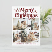 Moderne Minimalistische frohe Weihnachten Vier Fot (Stehend Vorderseite)