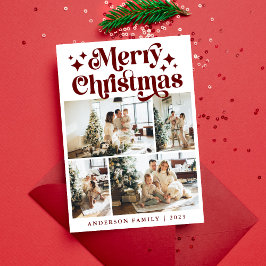 Moderne Minimalistische frohe Weihnachten Vier Fot