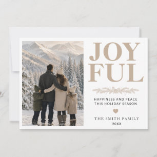Moderne minimalistische fröhliche Familienfoto-Wei Feiertagskarte
