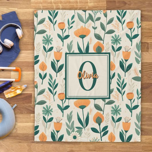 Moderne Minimalistische Frühlingsblumen Fleecedecke