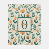 Moderne Minimalistische Frühlingsblumen Fleecedecke (Vorderseite)
