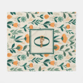 Moderne Minimalistische Frühlingsblumen Fleecedecke (Vorderseite (Horizontal))