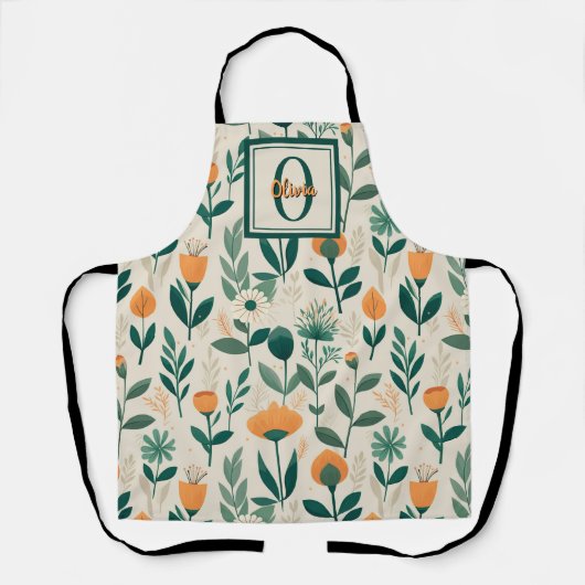 Moderne Minimalistische Frühlingsblumen Schürze (Vorderseite)