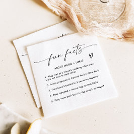 Moderne Minimalistische Fun Facts Wedding Serviette