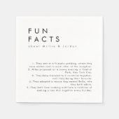 Moderne Minimalistische Fun-Fakten Hochzeiten von  Serviette (Vorderseite)