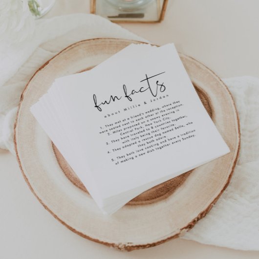 Moderne Minimalistische Fun-Fakten Hochzeiten von  Serviette