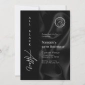 Moderne Minimalistische, ganz schwarze Kleidung fo Einladung (Vorderseite)