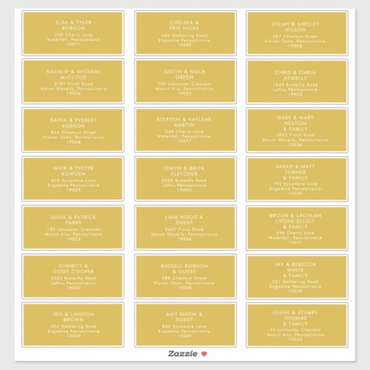 Moderne Minimalistische Gast-Adressetiketten Aufkleber (Blatt)