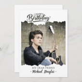 Moderne Minimalistische Geburtstagskarte Ankündigung (Vorne/Hinten)