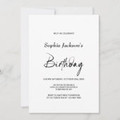 Moderne Minimalistische Geburtstagsparty Einladung (Vorderseite)