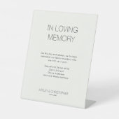 Moderne Minimalistische Gedenkfeier Sockelschild (Vorderseite)