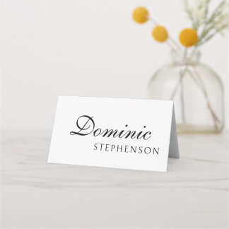 Moderne minimalistische gefaltete Hochzeitsplatzka Platzkarte