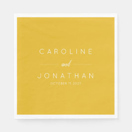 Moderne, Minimalistische, gelbe Hochzeit Serviette