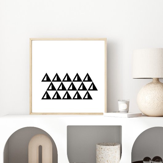 Moderne Minimalistische Geometrie in Schwarz und W Poster