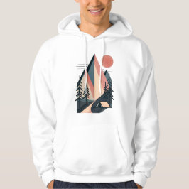 Moderne minimalistische geometrische Bergcampingku Hoodie