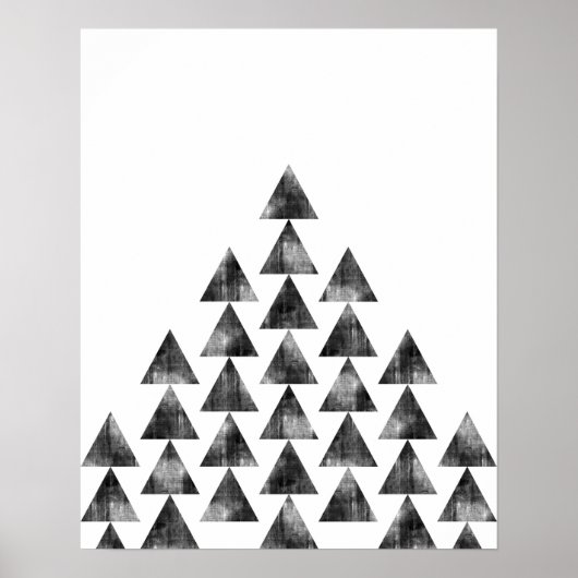 Moderne minimalistische geometrische Dreieckskunst Poster (Vorne)
