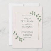 Moderne Minimalistische geometrische RahmenWedding Einladung (Vorderseite)