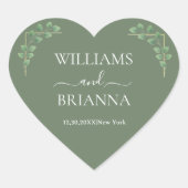 Moderne Minimalistische Geometrische RahmenWedding Herz-Aufkleber (Vorderseite)