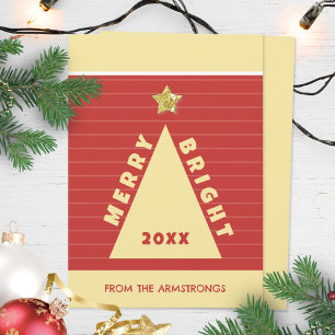 Moderne minimalistische geometrische Weihnachtsbau Feiertagskarte